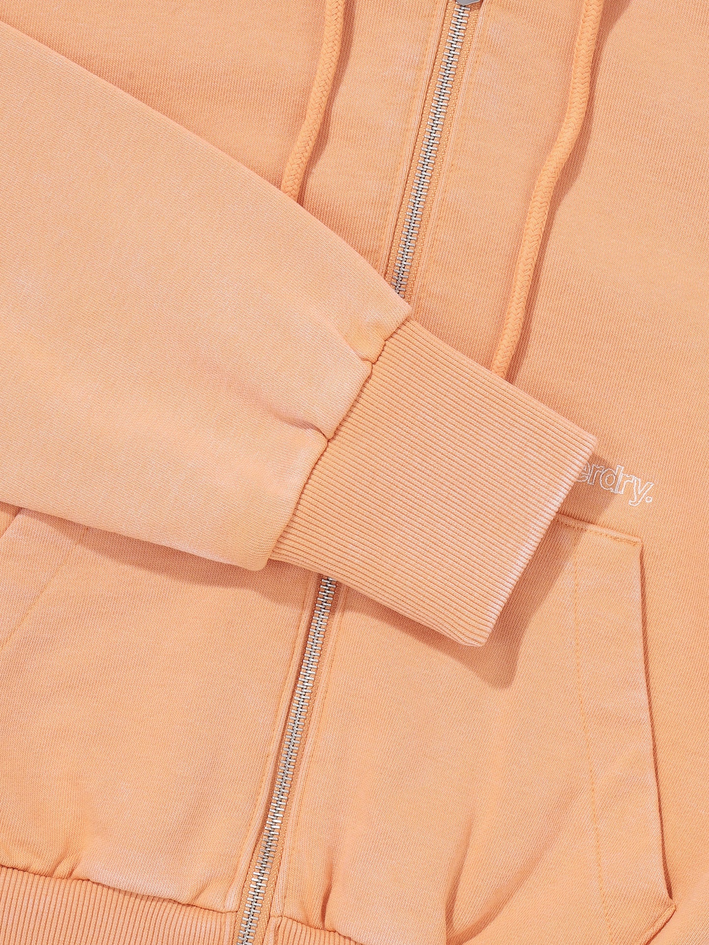 W Vintage Washed Crop Zip-Up Hoodies
