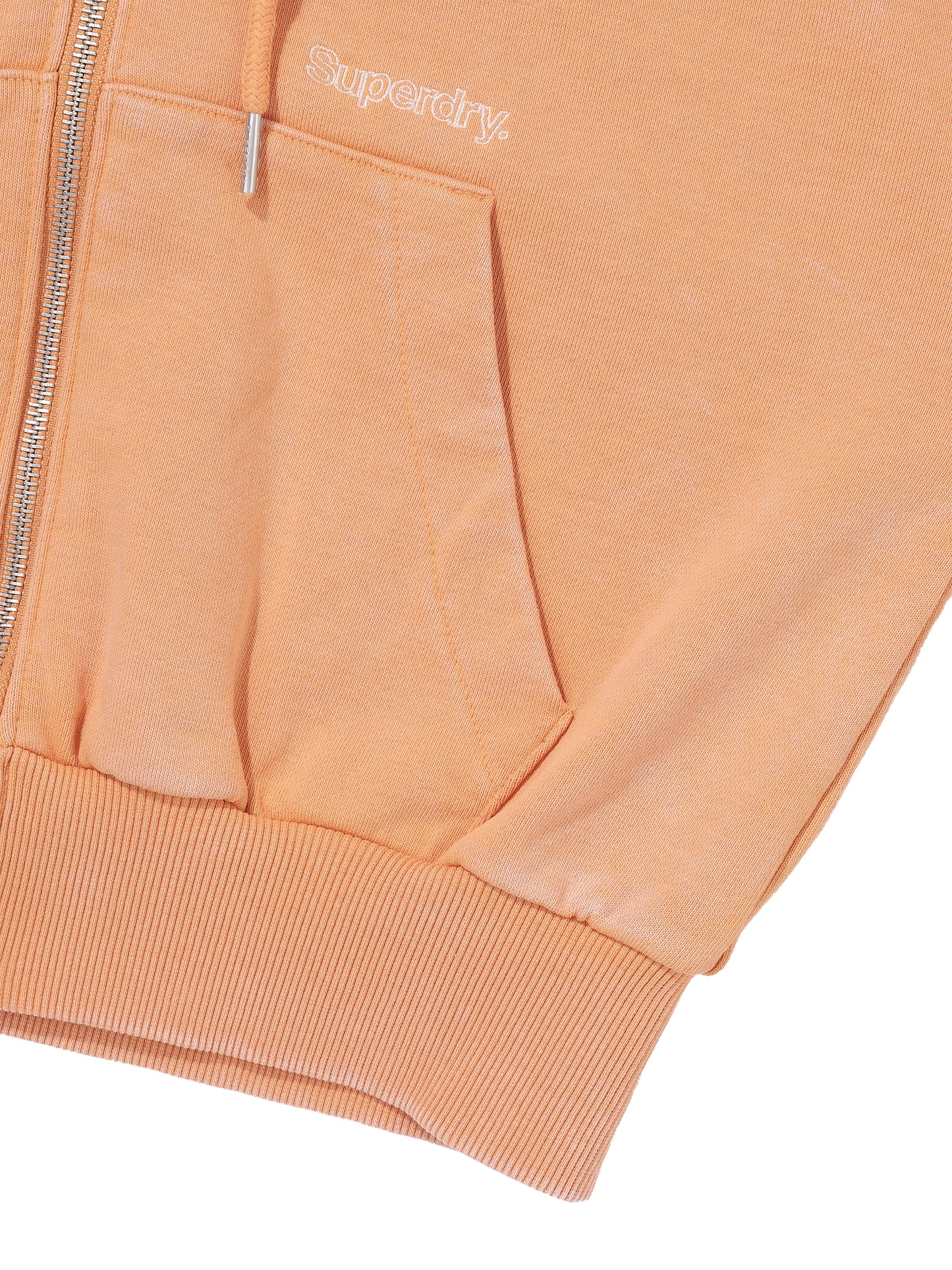 W Vintage Washed Crop Zip-Up Hoodies