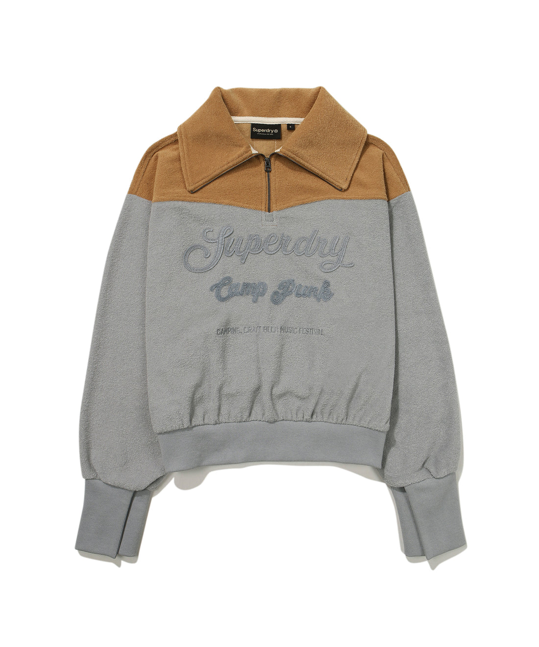 W Semi-Crop Over Fit Half-Zip Sweatshirt