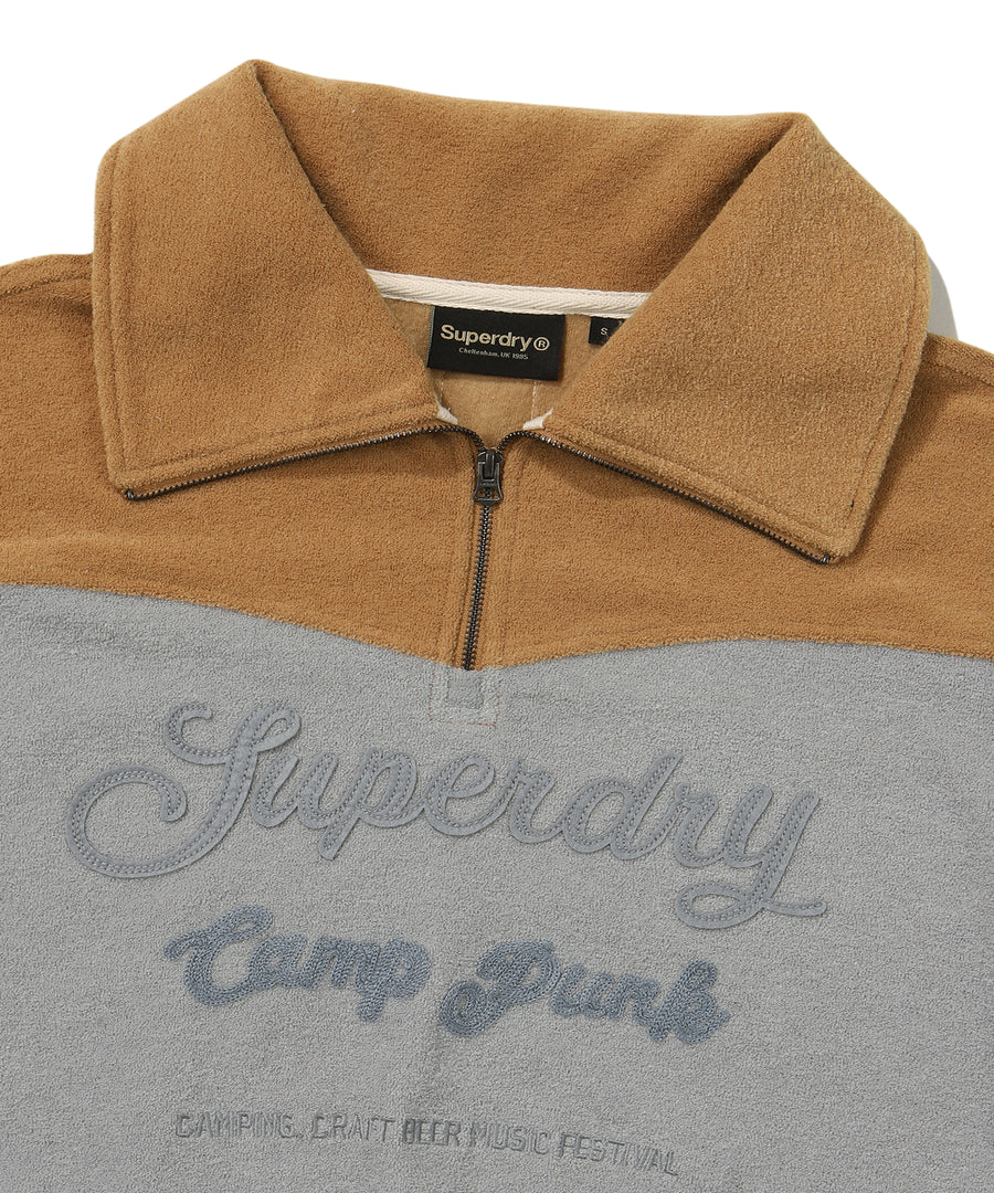 W Semi-Crop Over Fit Half-Zip Sweatshirt