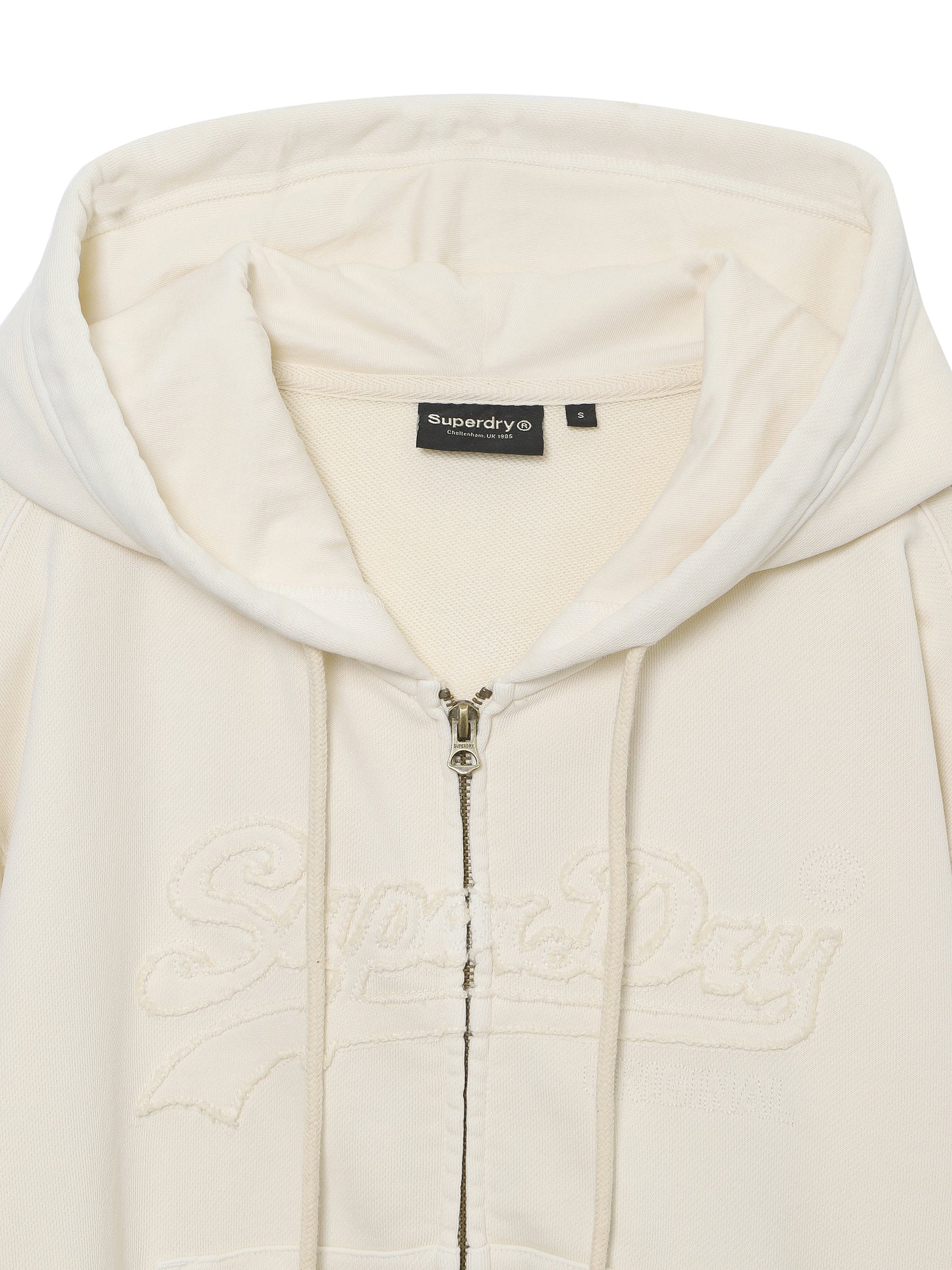 W Vintage Applique Zip Up Hoodie