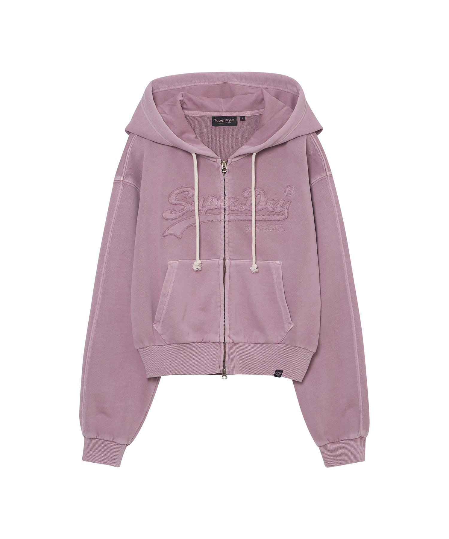 W Vintage Applique Zip Up Hoodie