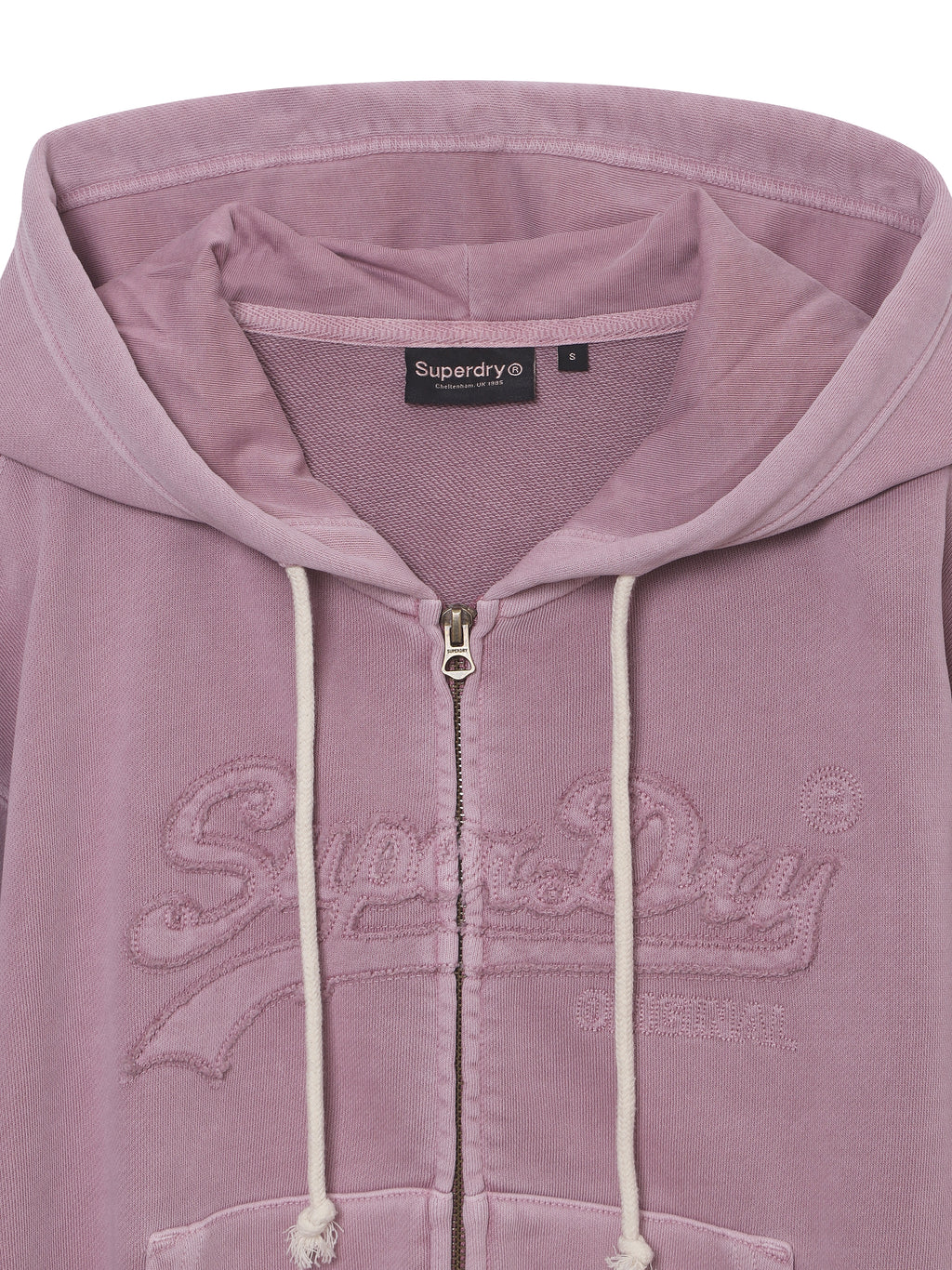 W Vintage Applique Zip Up Hoodie