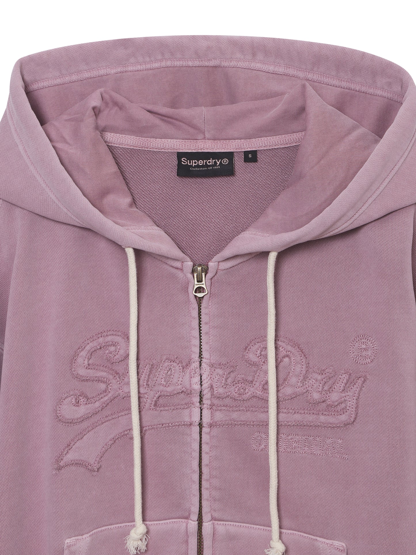 W Vintage Applique Zip Up Hoodie