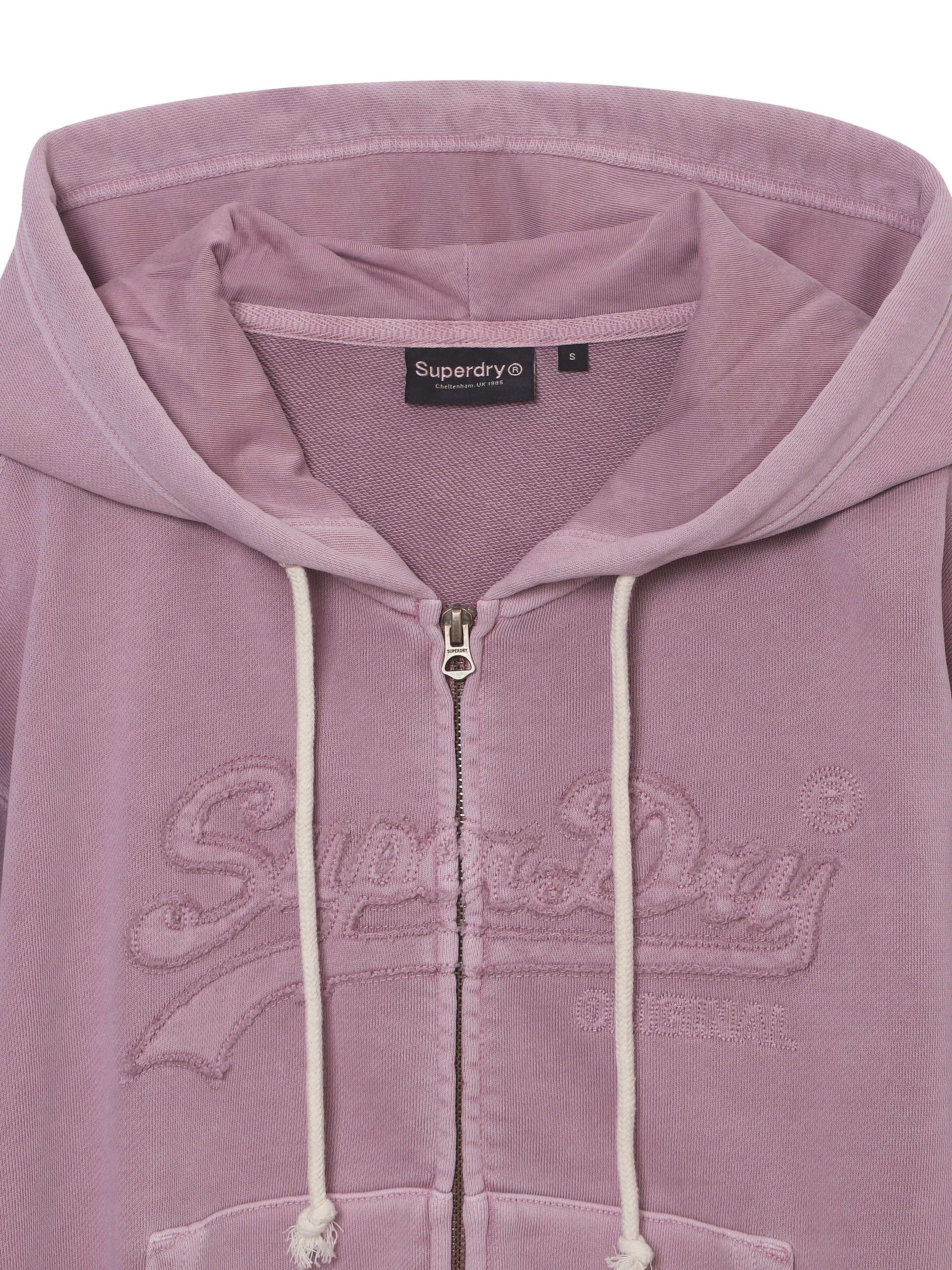 W Vintage Applique Zip Up Hoodie