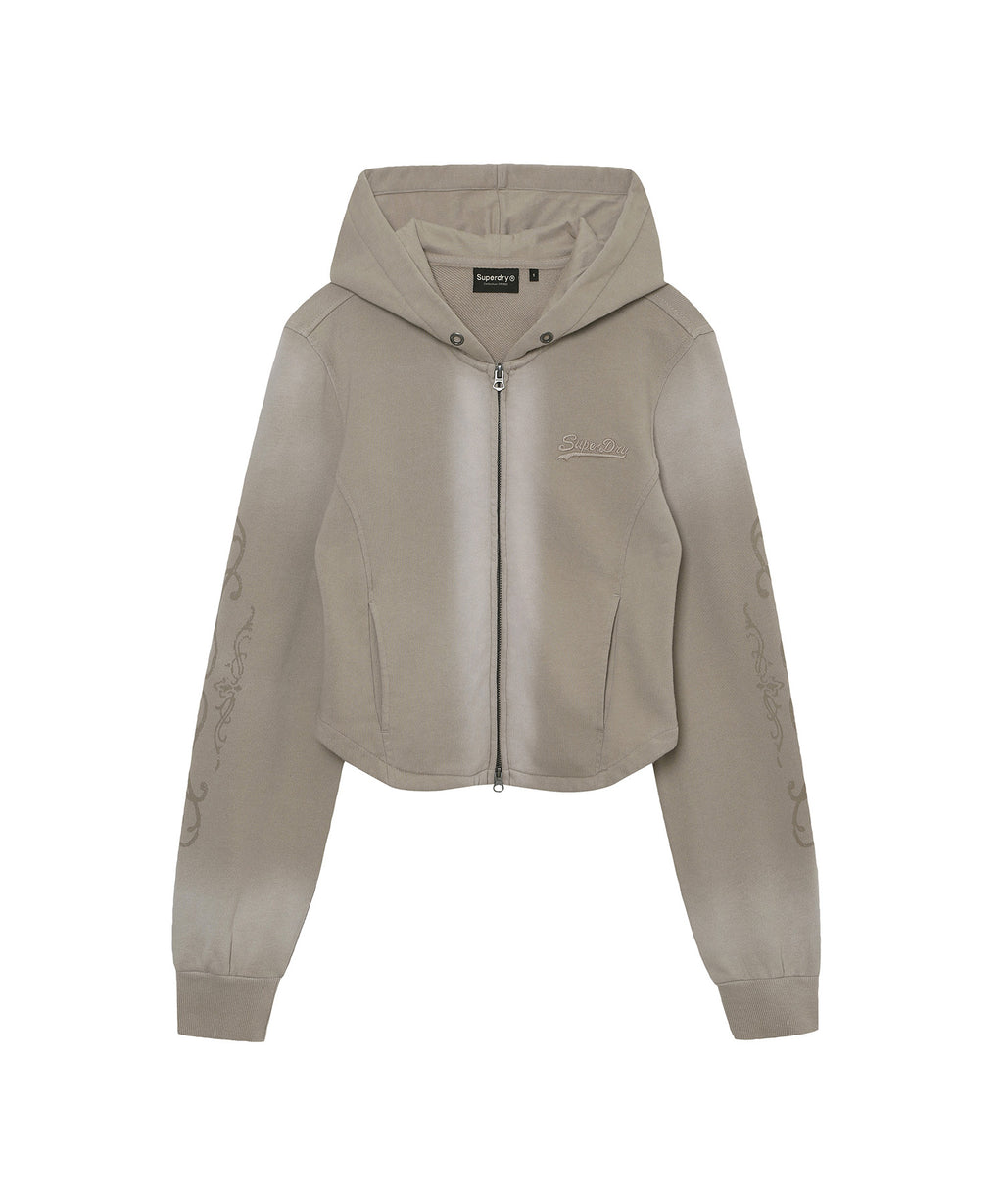 W Vintage Panel Zip-Up Hoodie
