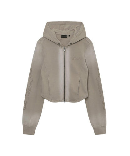W Vintage Panel Zip-Up Hoodie