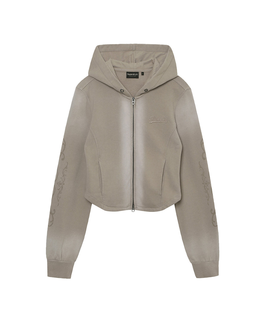 W Vintage Panel Zip-Up Hoodie