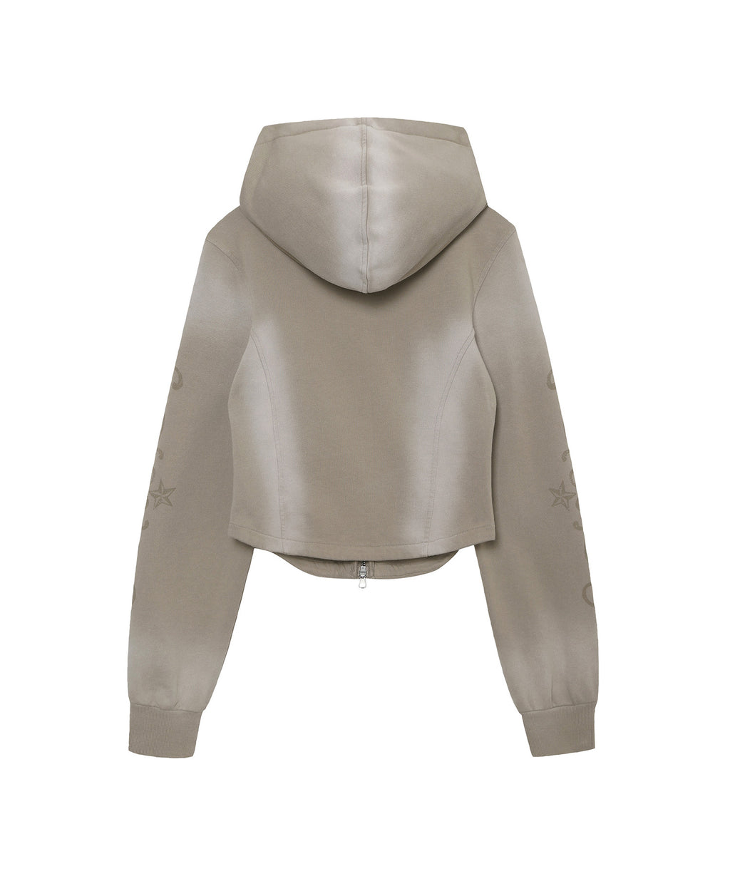 W Vintage Panel Zip-Up Hoodie