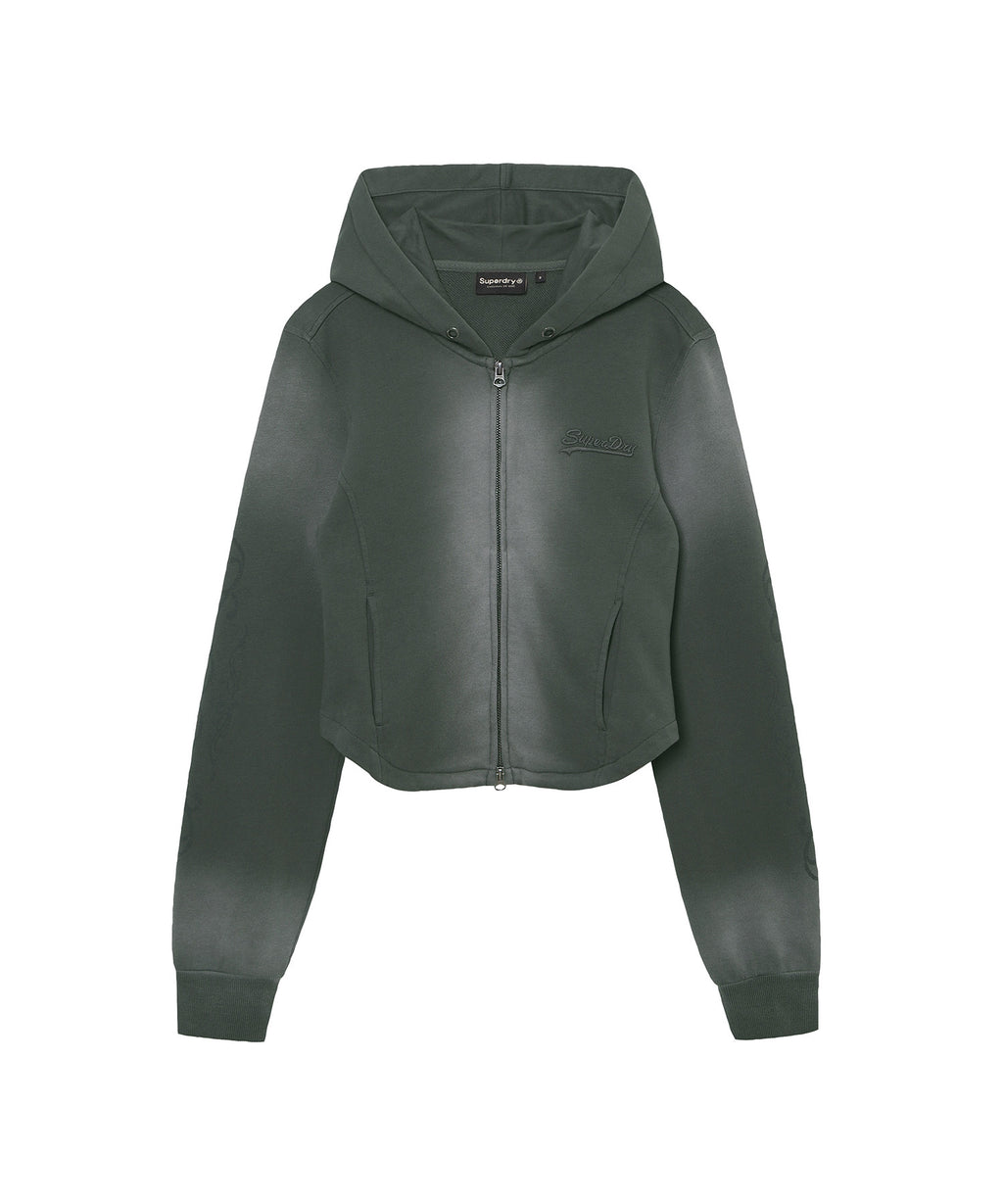 W Vintage Panel Zip-Up Hoodie