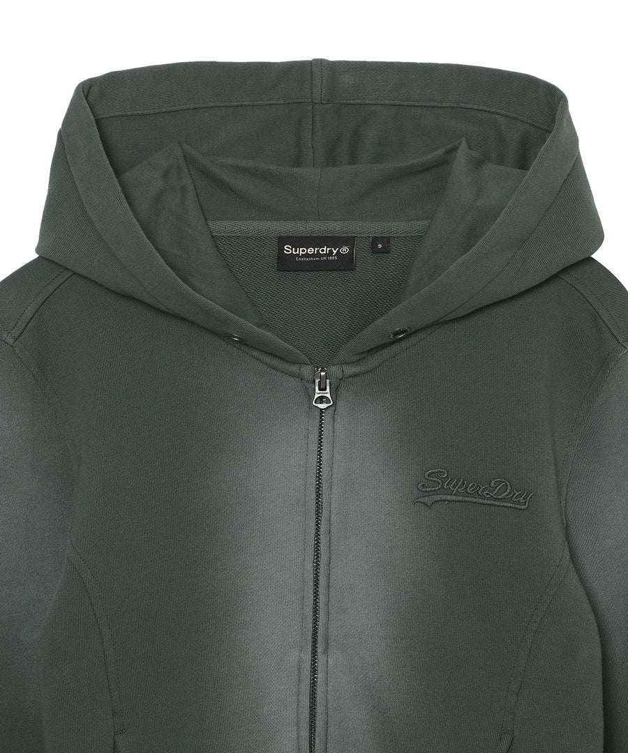 W Vintage Panel Zip-Up Hoodie