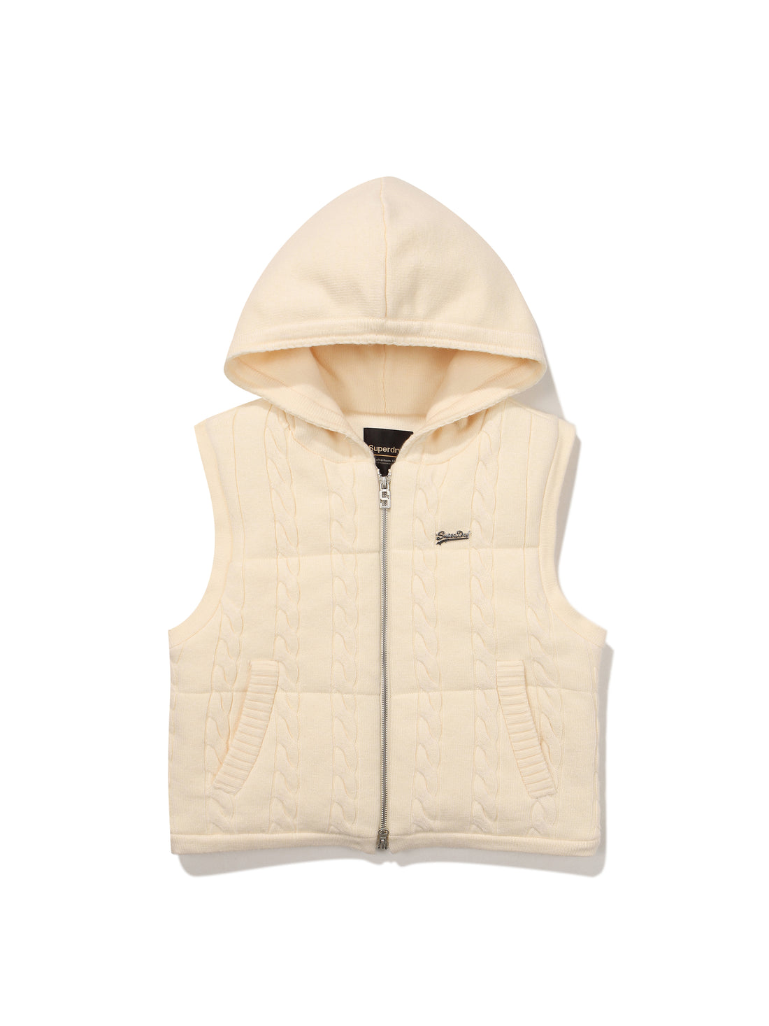 W Knit Padding Vest - Ivory