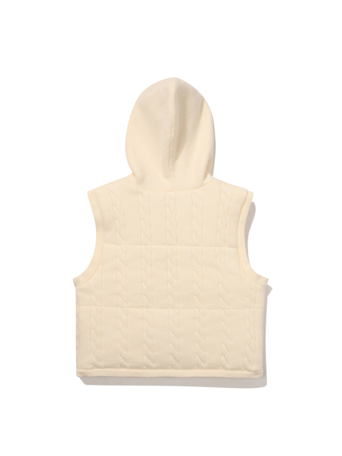 W Knit Padding Vest - Ivory