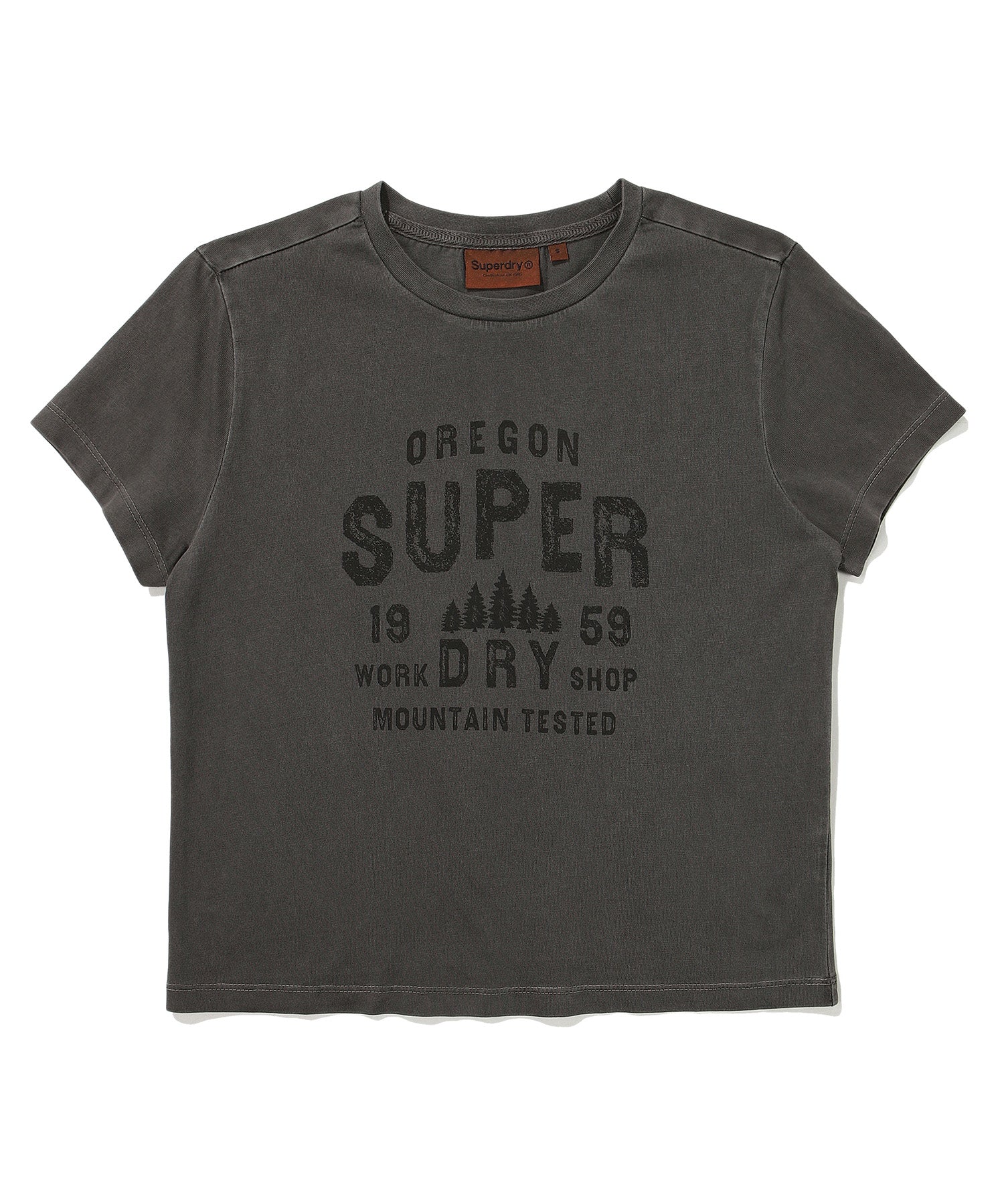 W Crop Fit Vintage Half T-Shirt