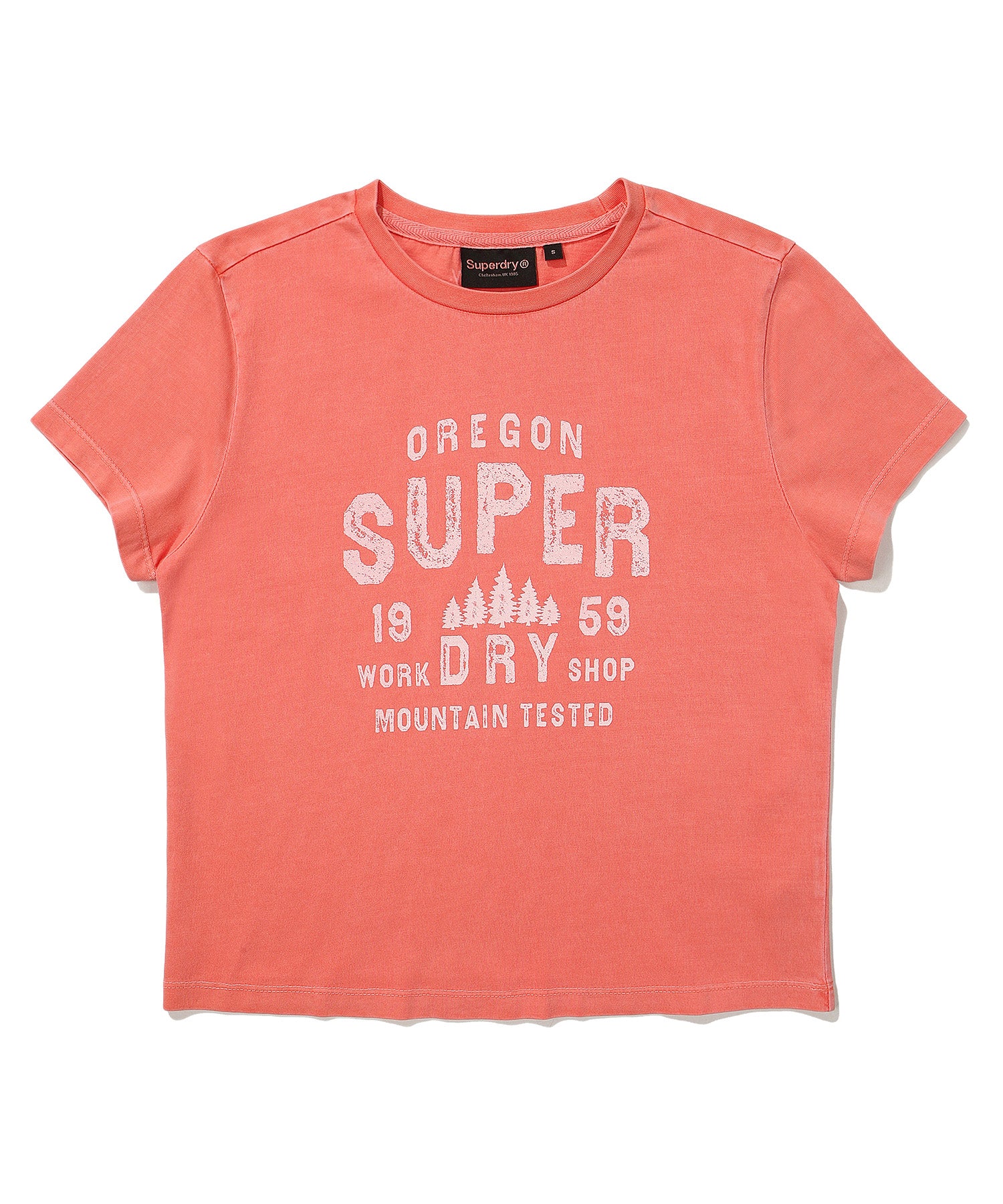 W Crop Fit Vintage Half T-Shirt