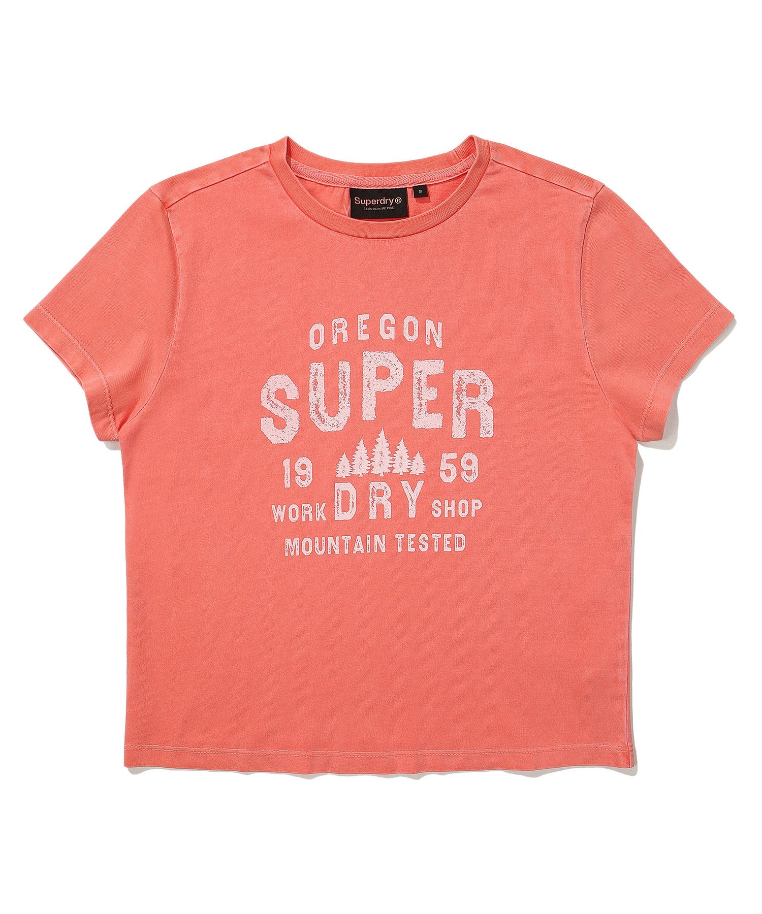 W Crop Fit Vintage Half T-Shirt