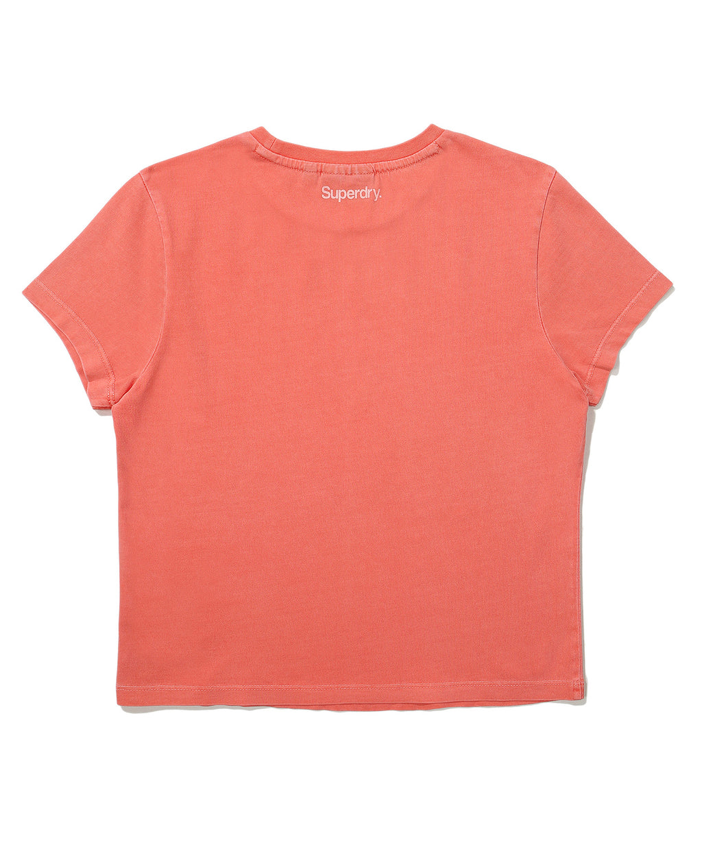 W Crop Fit Vintage Half T-Shirt