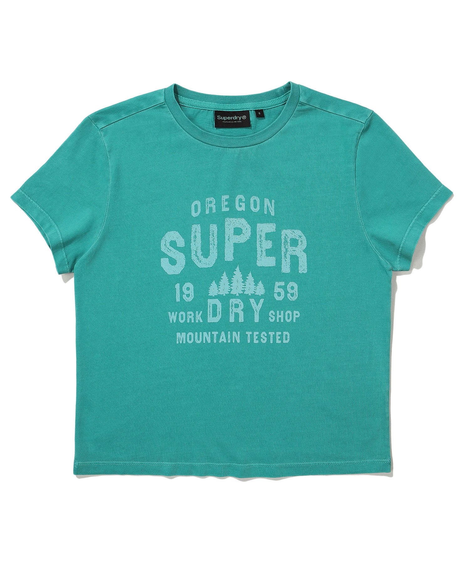 W Crop Fit Vintage Half T-Shirt