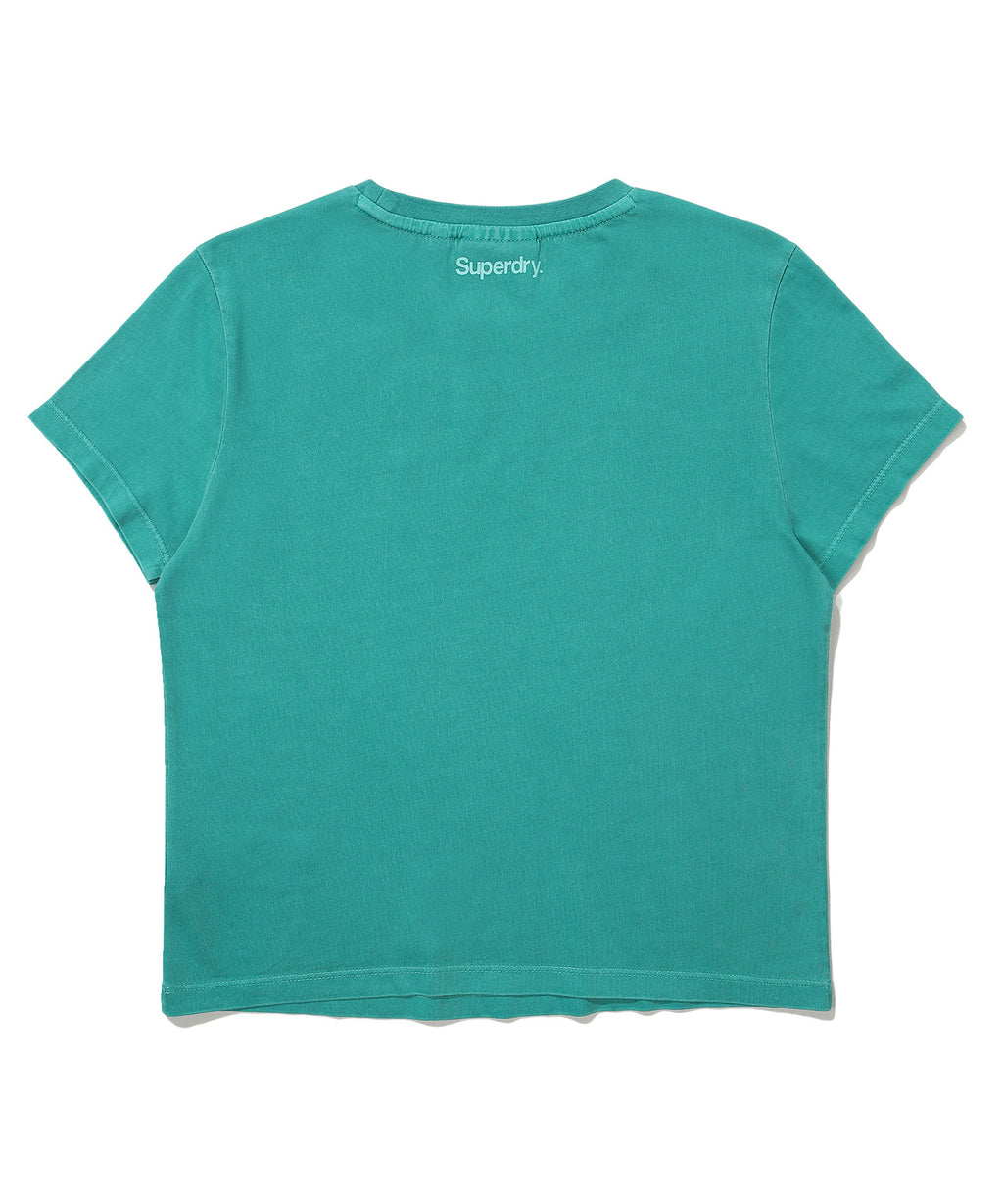 W Crop Fit Vintage Half T-Shirt