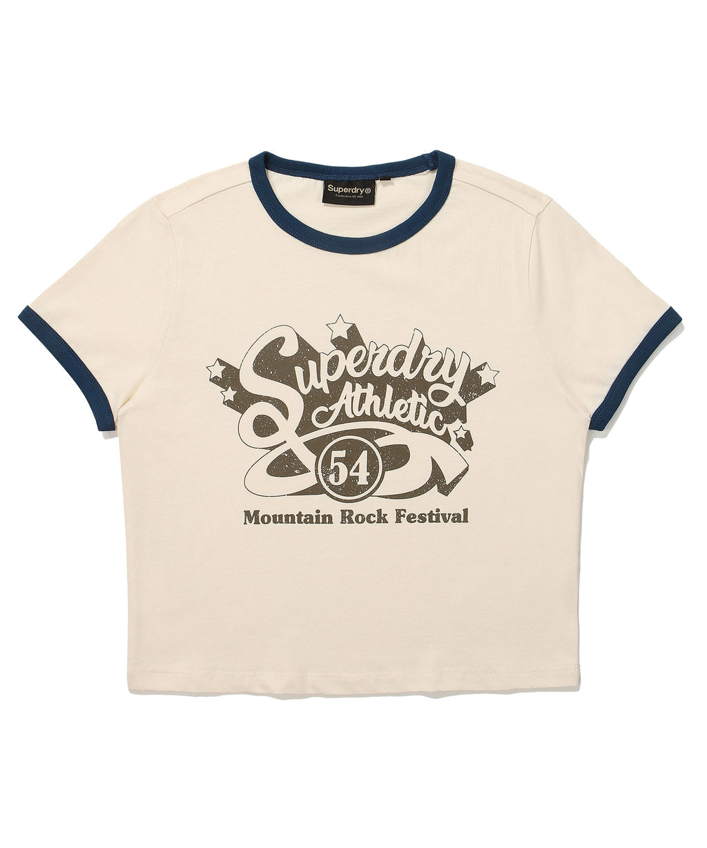 W Crop Raglan Festival Half T-Shirt