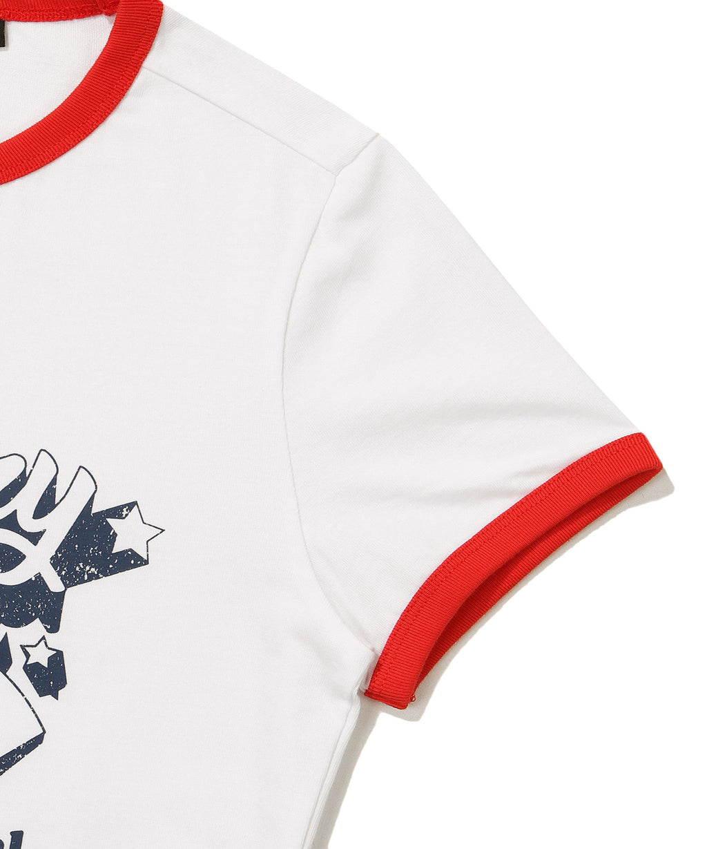 W Crop Raglan Festival Half T-Shirt