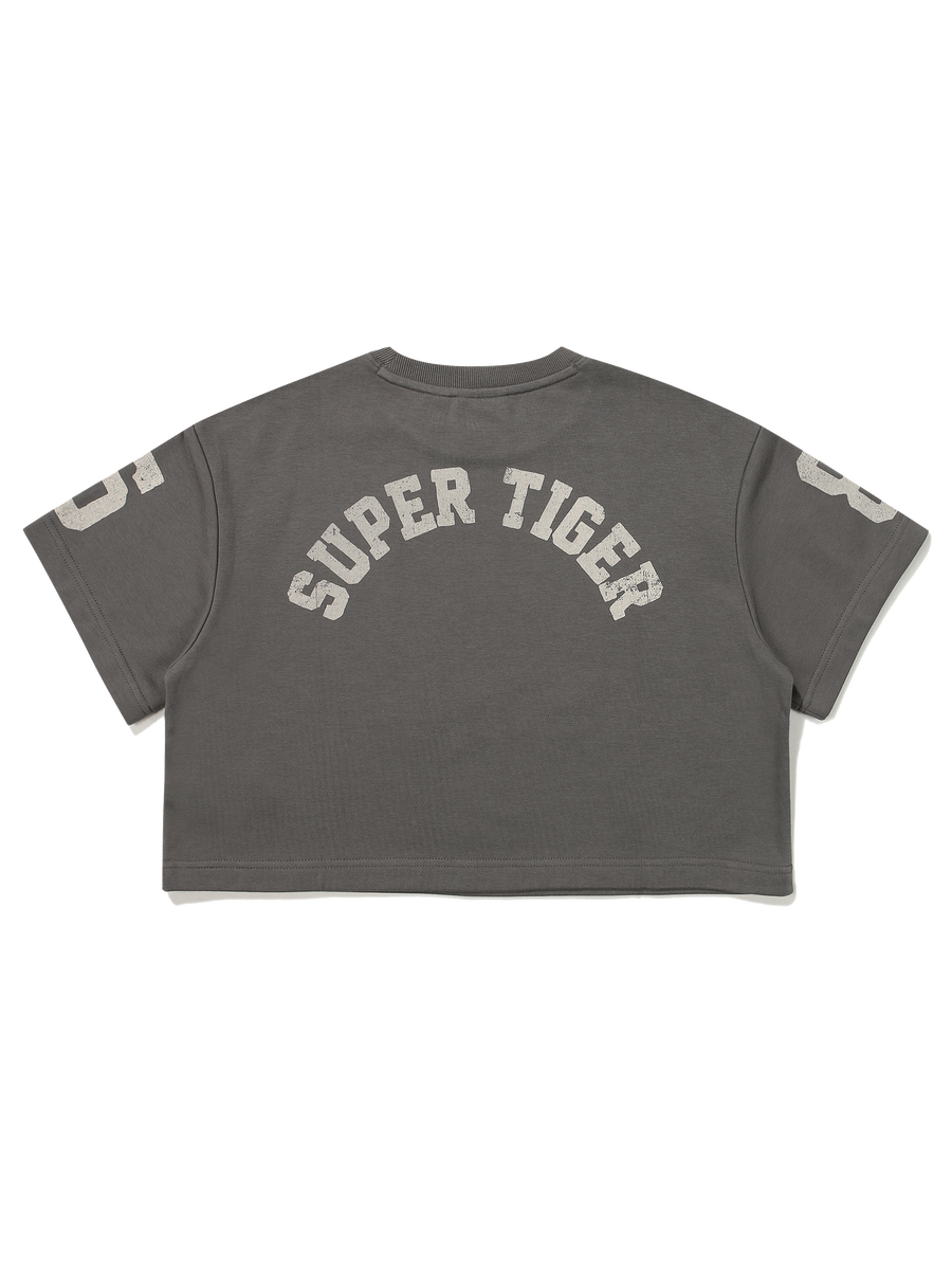 W Super Tiger Half T-Shirts - D/Grey