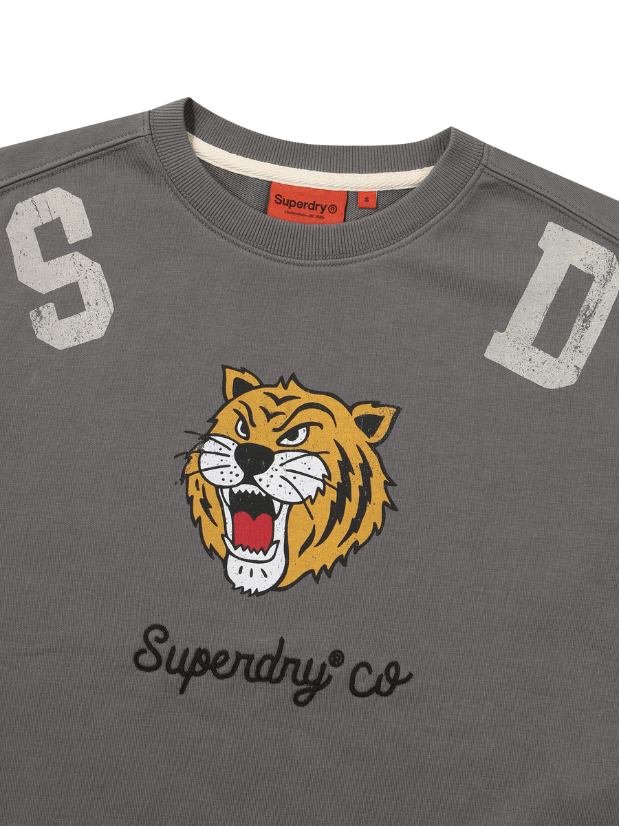 W Super Tiger Half T-Shirts - D/Grey