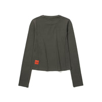 W Crop Vintage Big Logo Long Sleeve - D/Grey