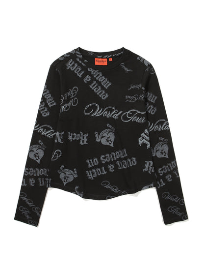 W Graphic Sheer Long Sleeve