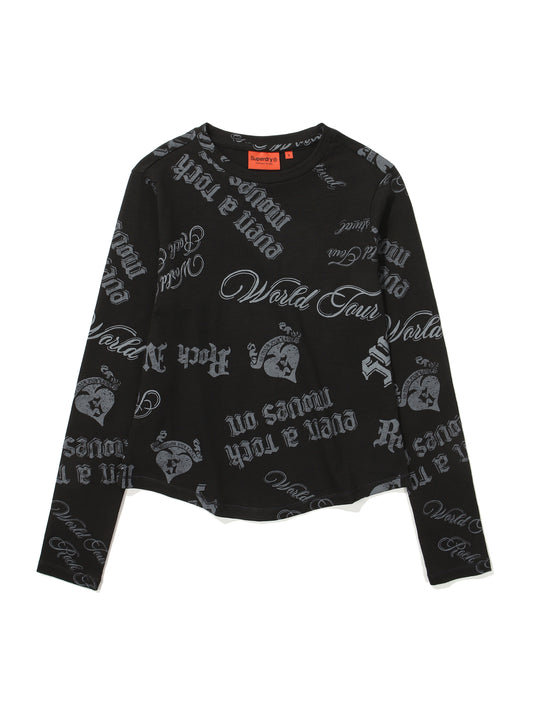 W Graphic Sheer Long Sleeve