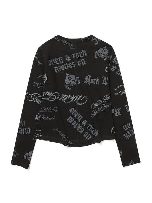 W Graphic Sheer Long Sleeve