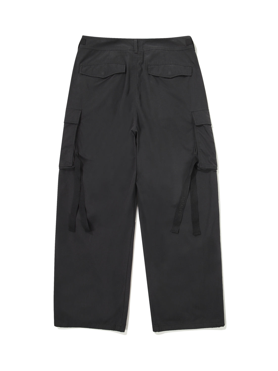 Cargo Wide Parasuit Pants - Black