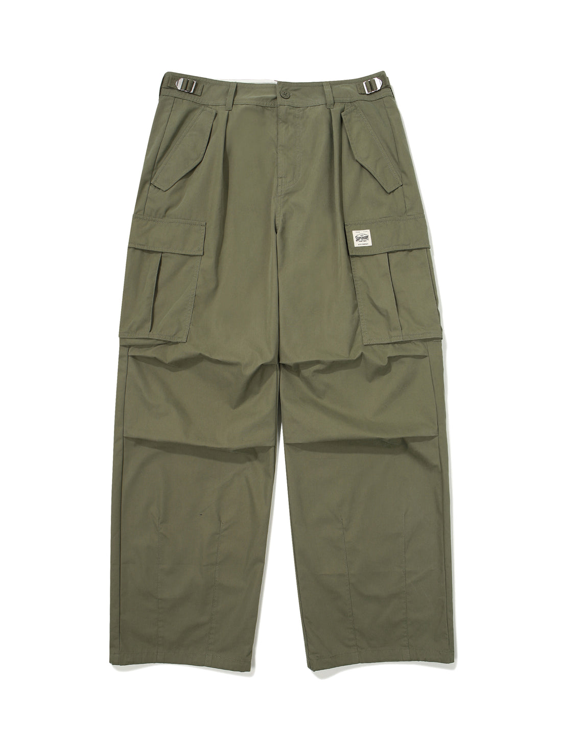 Cargo Wide Parasuit Pants - Khaki