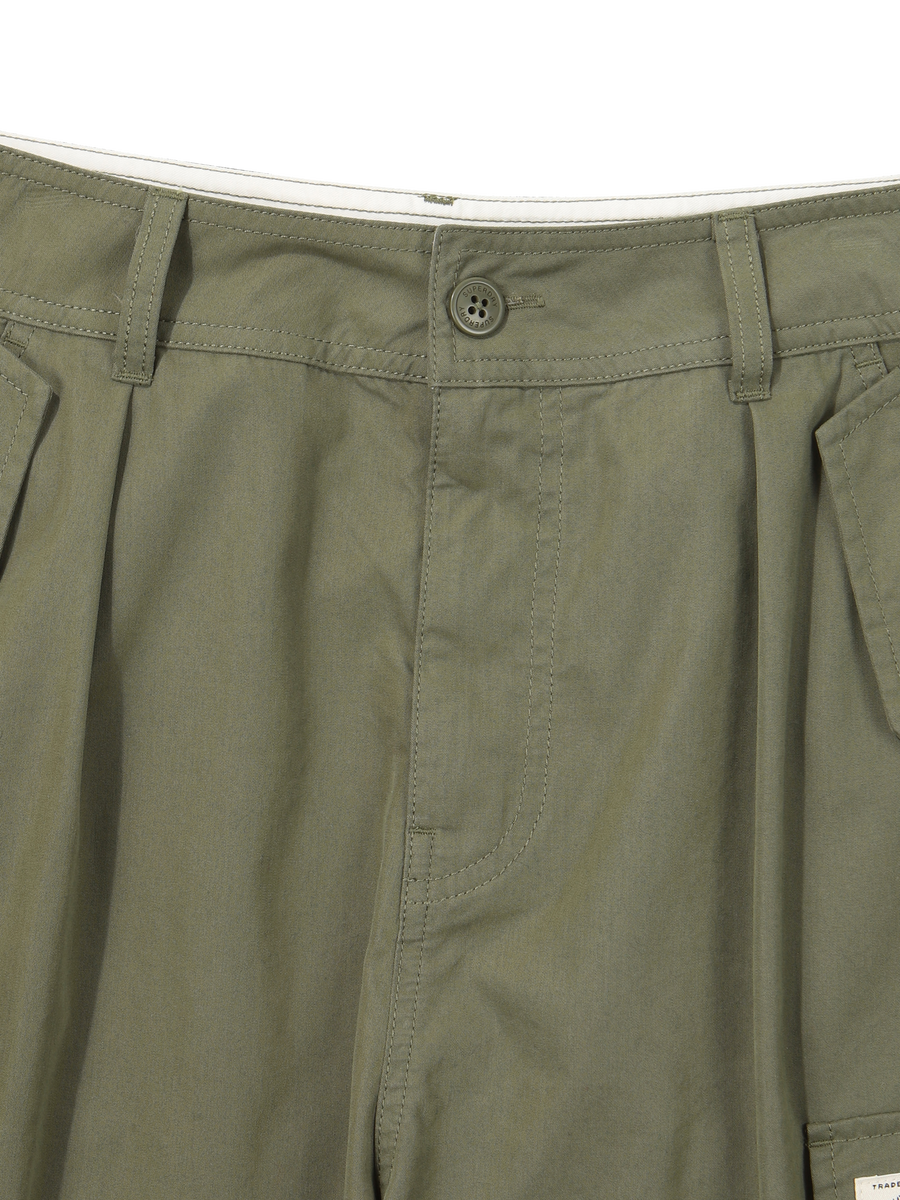 Cargo Wide Parasuit Pants - Khaki