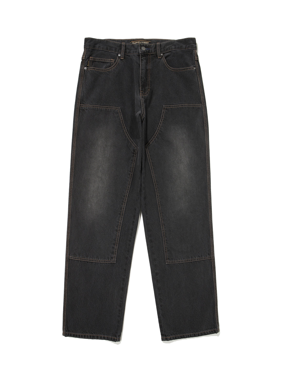 Carpenter Washing Mix Denim Pants - Black