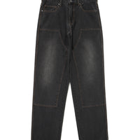 Carpenter Washing Mix Denim Pants - Black