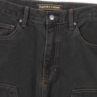 Carpenter Washing Mix Denim Pants - Black