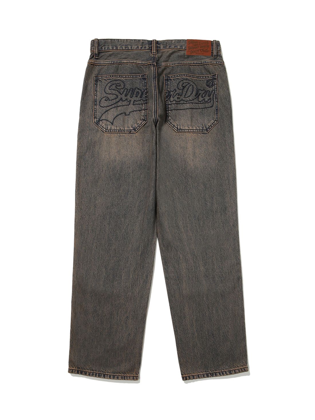 Carpenter Washing Mix Denim Pants - Brown