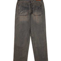 Carpenter Washing Mix Denim Pants - Brown