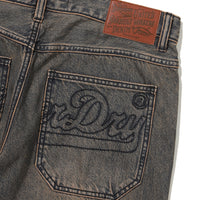 Carpenter Washing Mix Denim Pants - Brown