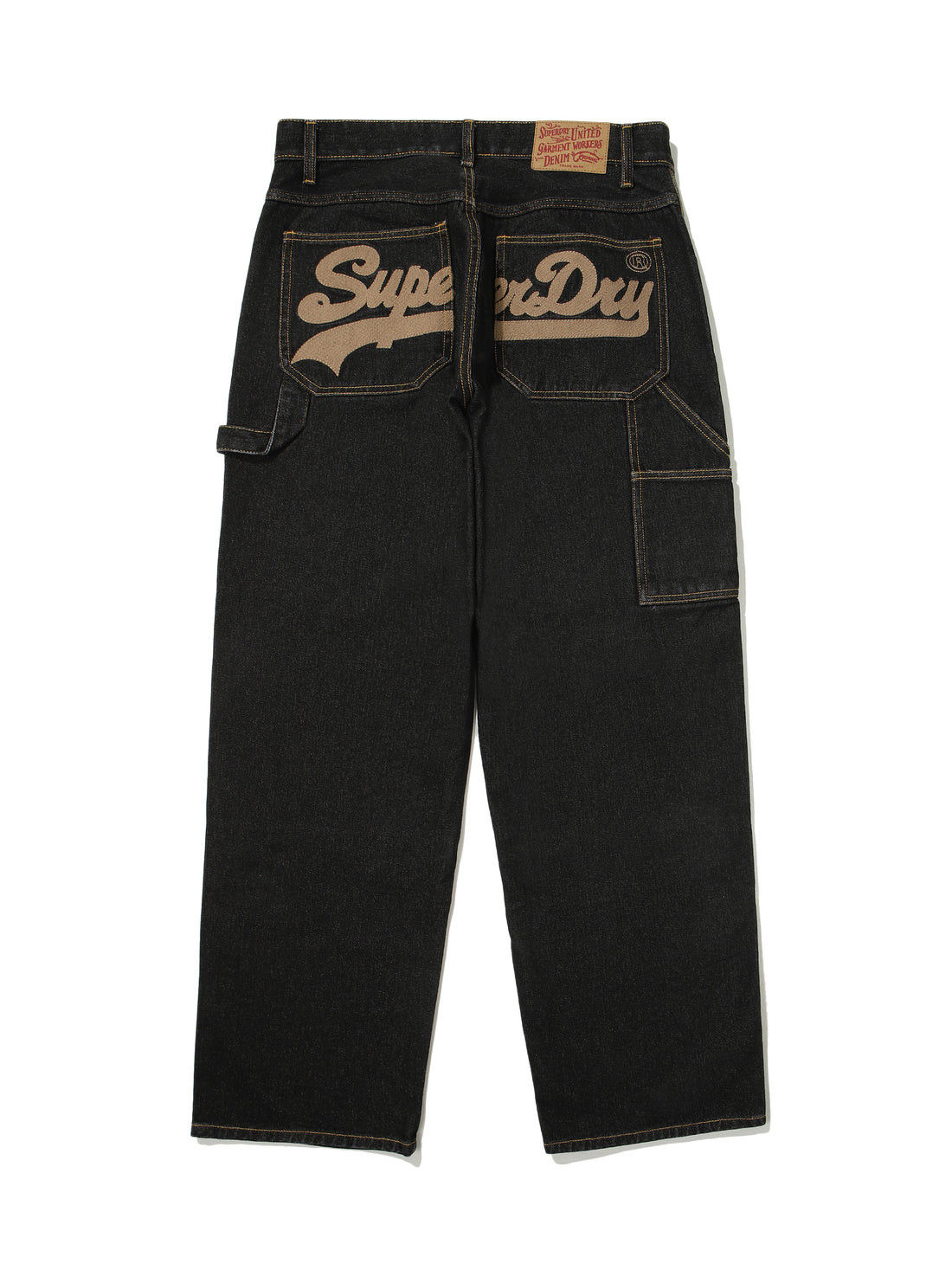 Carpenter Double Knee Denim Pants - Black