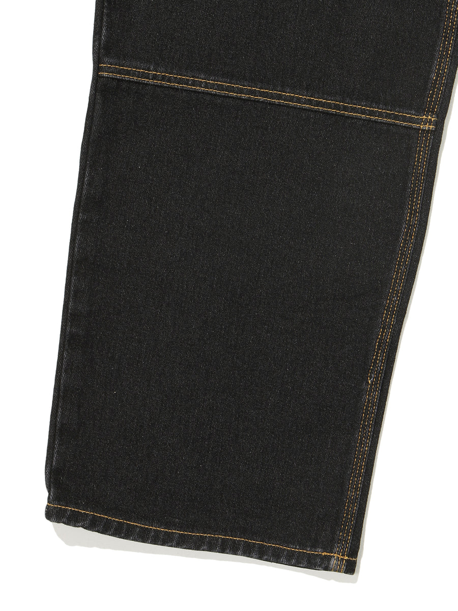 Carpenter Double Knee Denim Pants - Black