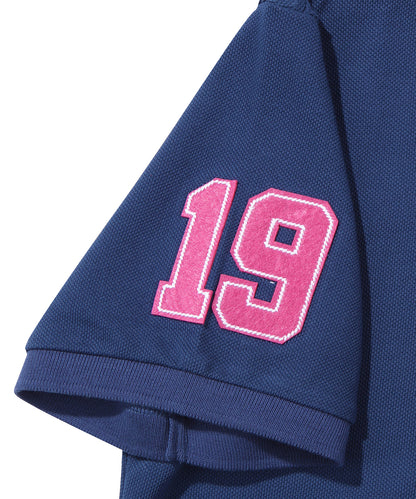 Athletics Felt Polo Shirt - D/Blue