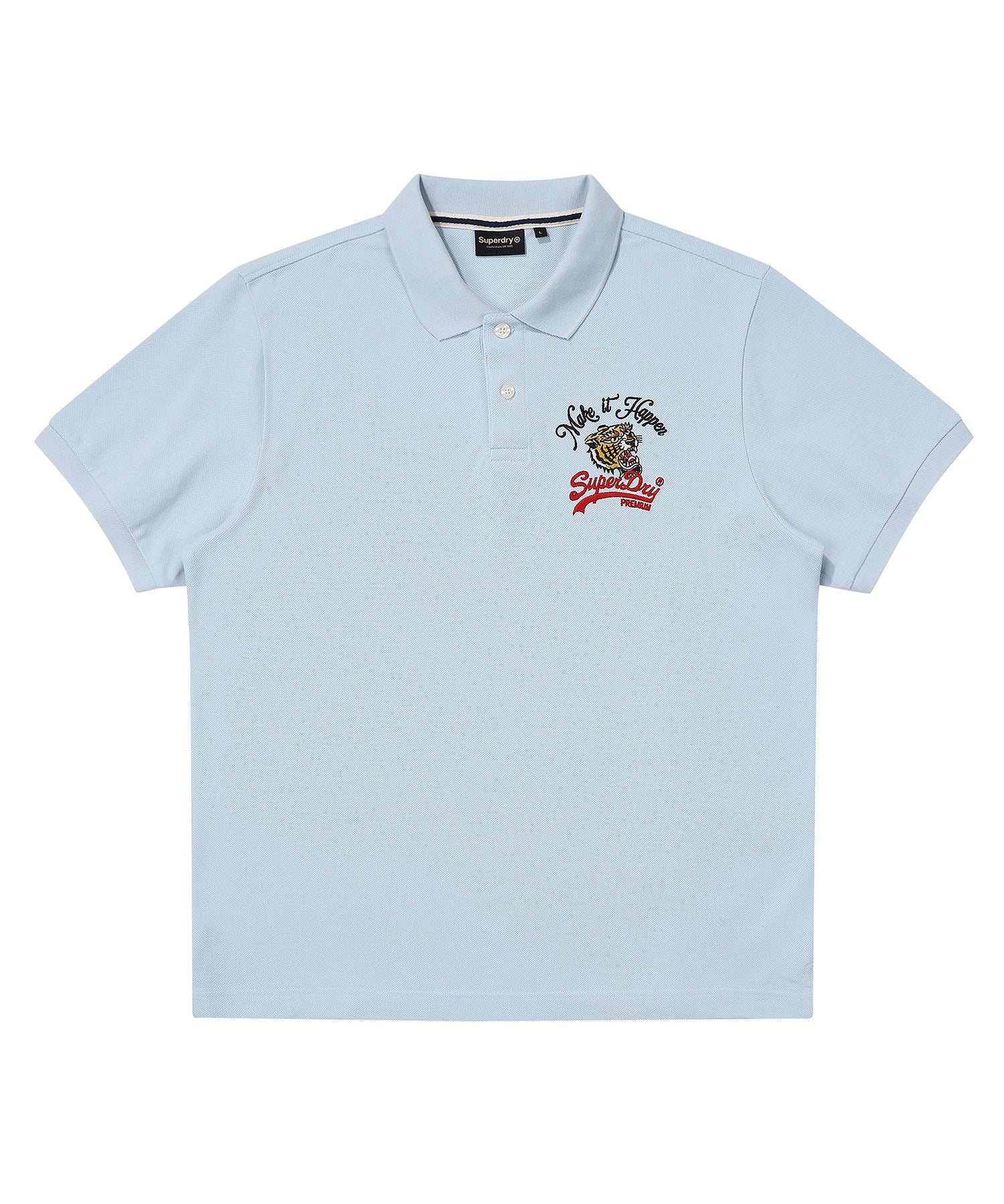 Tiger Logo Polo Shirt - Grey/Blue
