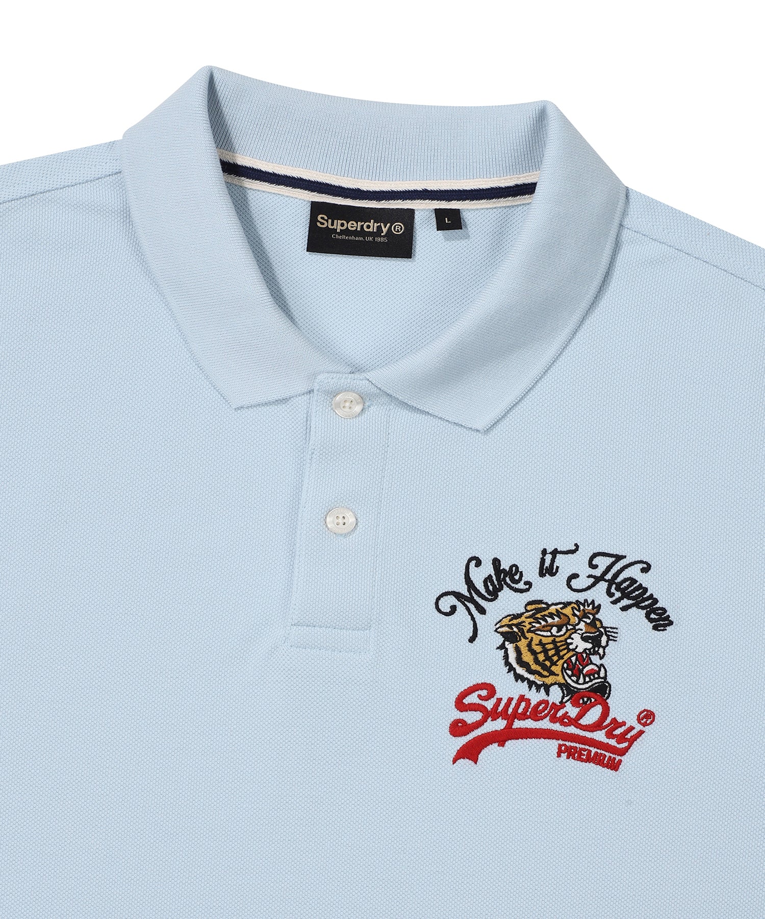 Tiger Logo Polo Shirt - Grey/Blue