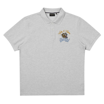 Tiger Logo Polo Shirt - L/Grey