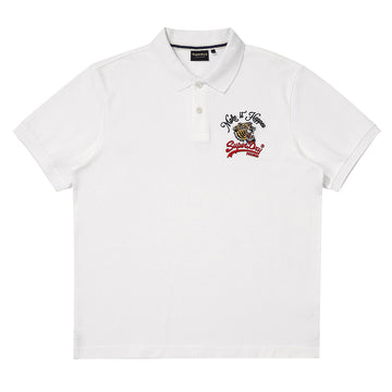 Tiger Logo Polo Shirt - White