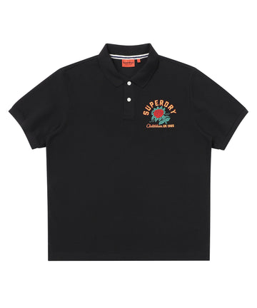 Rose Logo Polo Shirt - Black