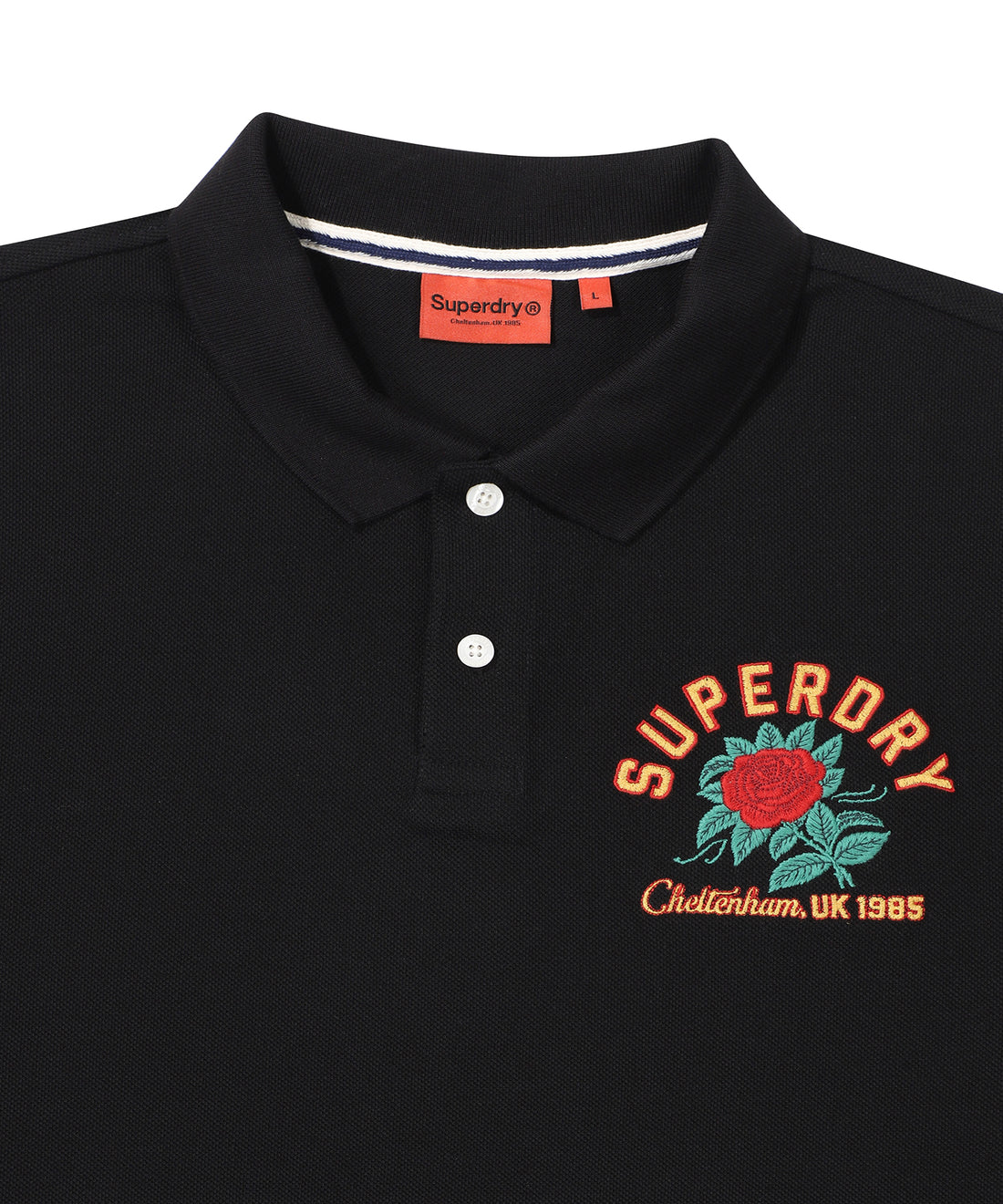 Rose Logo Polo Shirt - Black