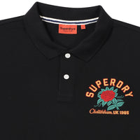 Rose Logo Polo Shirt - Black